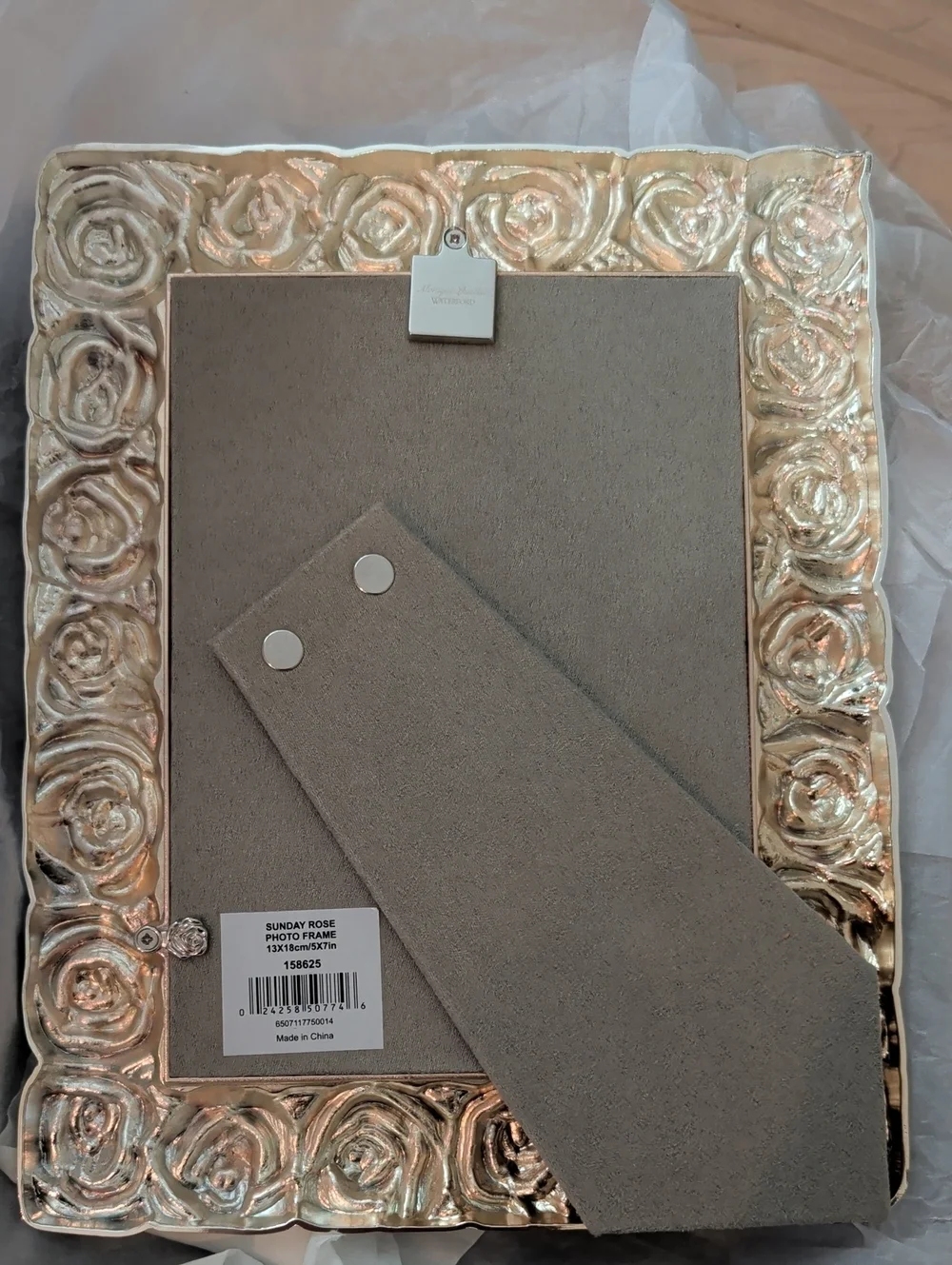 Waterford Silver Rose Motif Picture Frame